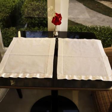 Imagem de Jogo Americano Laura Linho Branco - Ponto Ajour, 35x50cm - Ateliê Pano