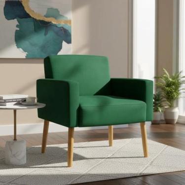 Imagem de Poltrona Hope Decorativa Confortável Para Sala Quarto Recepção Tecido 