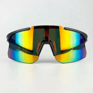 Imagem de Óculos De Sol Esportivo Ciclismo Bike Corrida Proteção UV400 Lente Espelhada Rainbow Antiderrapante-Unissex