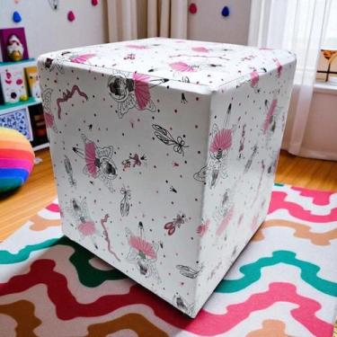 Imagem de Puff Banqueta Quadrado Cubo Decorativo material sintético e Suede - De