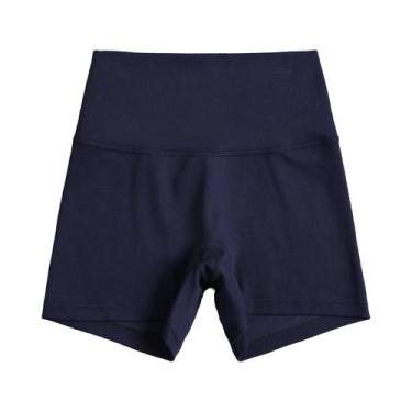 Imagem de Shorts de Yoga Fitness Cintura Alta - Cor Sólida - Leggings para Trein