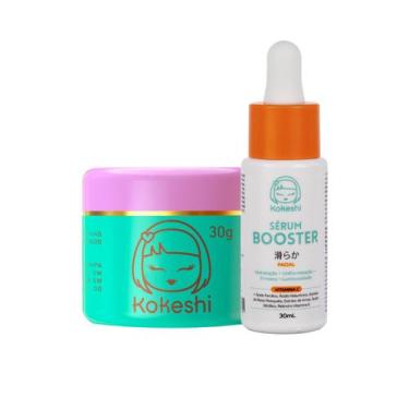 Imagem de Kit Skincare Facial Kokeshi Sérum Booster e Creme Pele de Porcelana - 