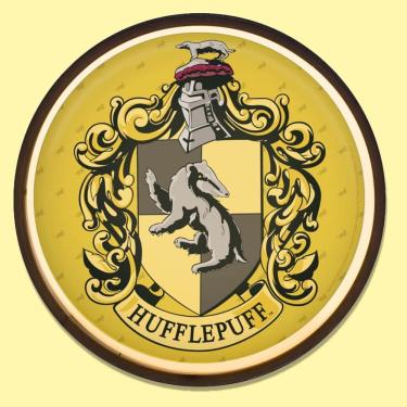 Imagem de Luminária Brasão Hufflepuff Harry Potter Tpc com Luz LED Inclusa e Cabo de Força com Interruptor Amarelo