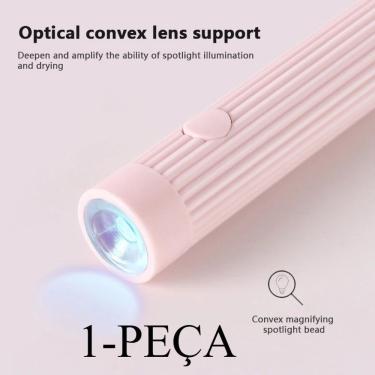 Imagem de Secador de Unhas Estilo Caneta Usb Caneta Laser Nail Profissional Luz Uv Led 3W Temporização 20 60S Rosa OEM