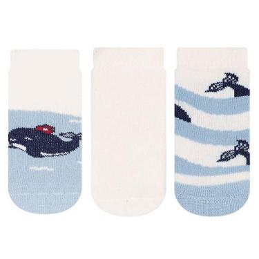 Imagem de kit 3 Pares Meia Soquete Recém Nascido Estampado Menino Menina N. 13 a