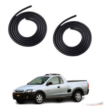 Imagem de Par de Borracha de Porta Automotiva Preta com Aba Montana G1 Chevrolet 2003 a 2010 Uniflex
