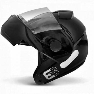 Imagem de Capacete Articulado Masculino Ebf E8 Solid Preto Brilhante (Robocop) M