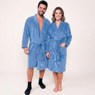 Imagem de Roupão Adulto Microfibra Benévola Antialérgico Feminino e Masculino Ma