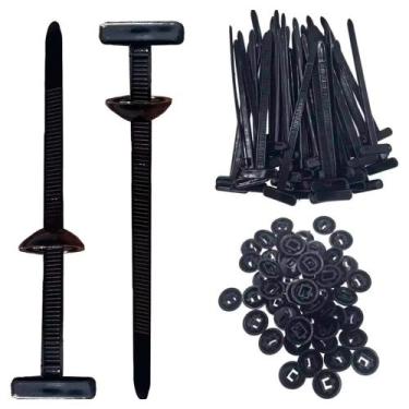Imagem de Kit 50 Abraçadeira Nylon Carro Reparo Veicular Clip Fivela T - Things 