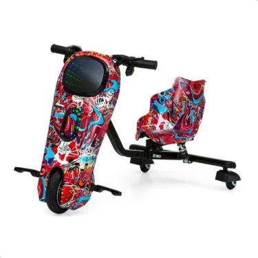Imagem de Patinete Elétrico Triciclo Infantil Drift 350w 36v Farol Redondo - Azu