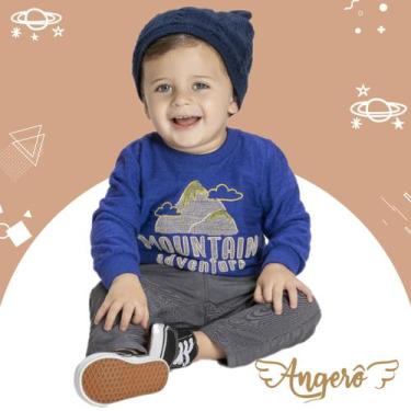 Imagem de Camiseta Bebê Masculino Manga Longa em Malha Versales Angerô, Azul orb