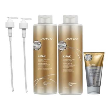 Imagem de Kit Joico K-Pak - Shampoo 1L + Condicionador 1L + Máscara Deep 150ml +