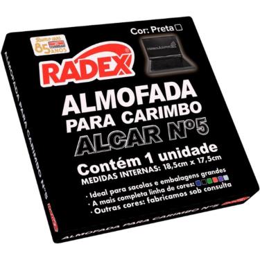 Imagem de Almofada para Carimbo Radex N.5 Tamanho Gigante Preta com Tinta Compatível