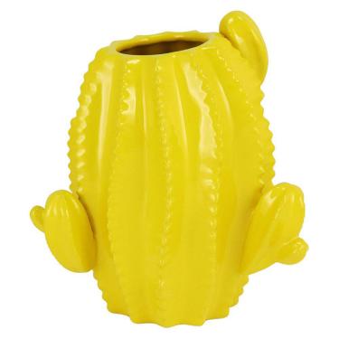 Imagem de CACTUS VASO 22x19x19cm CERÂMICA AMARELO