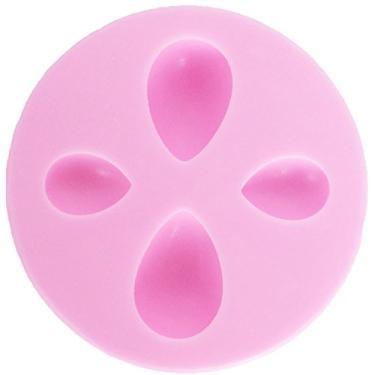 Imagem de Molde de joia de resina de 4 cavidades em forma de gota para pingente de cabochão para fazer joias de 7 x 7 x 1,4 cm, bolo de fondant Sugarcraft decora topo de cupcake doce de confeiteiro de argila de chocolate vela sabão molde de silicone