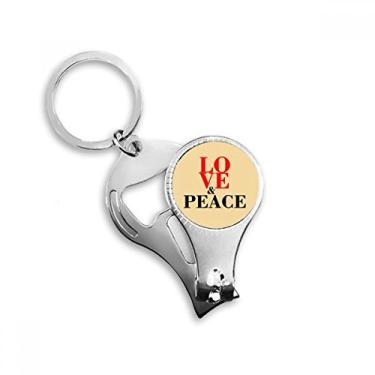 Imagem de Love and Peace World No War Nail Nipper Ring Chaveiro Abridor de Garrafas Cortador