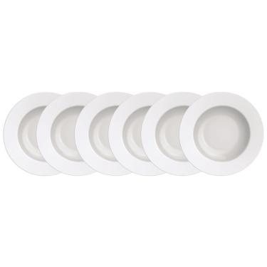 Imagem de Conjunto com 6 Pratos Fundos Tramontina Maria Augusta em Porcelana 23 cm - Branco
