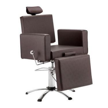 Poltrona cadeira hidraulica reclinável diamante p/ cabeleireiro, barbeiro,  maquiagem, fortebello móveis, cor: preto 3D