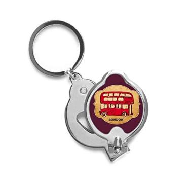Imagem de Cortador de unhas de dedo do Reino Unido Londres carimbo vermelho ônibus cortador de unha de aço inoxidável