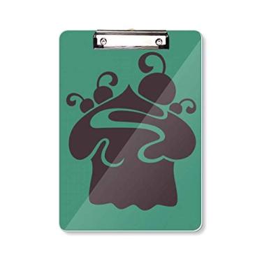 Imagem de Placa de apoio para placa de prancheta com silhueta de sorvete cereja preta A4