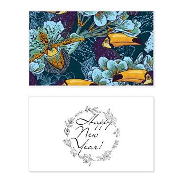 Imagem de Orquídea pássaro padrão contínuo animal ano novo festival cartão felicitações mensagem presente