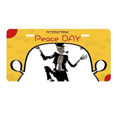 Imagem de DIYthinker Placa de carro Halloween Ghost Fear Skull Decoração de carro Dia da Paz