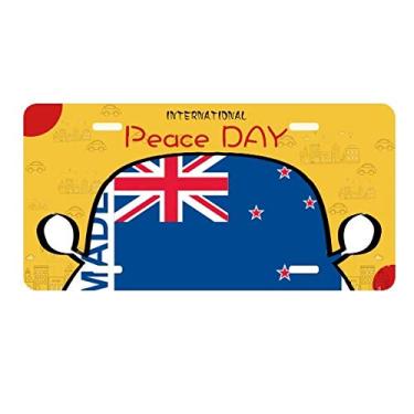 Imagem de DIYthinker Placa de licença Made in New Zealand Country Love para decoração de carro, dia da paz