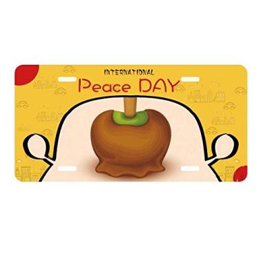 Imagem de DIYthinker Placa de licença marrom verde chocolate sorvete etiqueta decoração de carro dia da paz