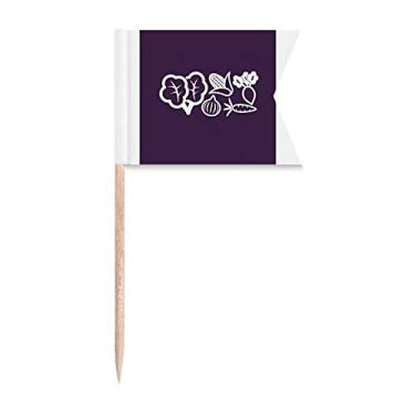 Imagem de Combinação de vegetais, rabanete, cebola, espátulas de palito de milho, marcação de rotulagem para bolo de festa, comida de queijo