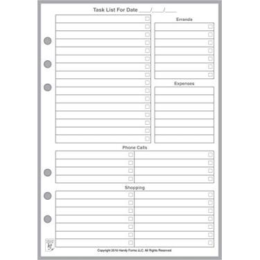 Imagem de Inserção de planejador de tarefas diárias tamanho A5, dimensionado e perfurado para cadernos A5 de 6 anéis da Filofax, LV (GM), Kikki K, TMI e outros. Tamanho da folha 5,83" x 8,27" (148 mm x 210 mm)