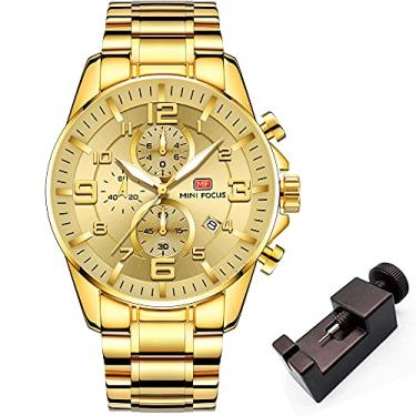 Imagem de MINI FOCUS Relógio Dourado Masculino Aço Inoxidável