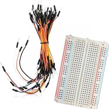 Imagem de Kit Protoboard 400 Pontos com Jumper Wrap Macho x Macho 65 Fios para Arduino