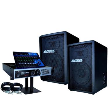 Imagem de Kit Caixas Som 8P 300W Datrel Mesa Bluetooth Potência 300W