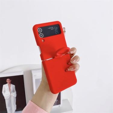 Imagem de Para samsung galaxy z flip 5 4 3 anel caso para samsung z flip5 flip4 zflip 5 4 zflip3 capa de silicone líquido macio, vermelho, para samsung z flip 3