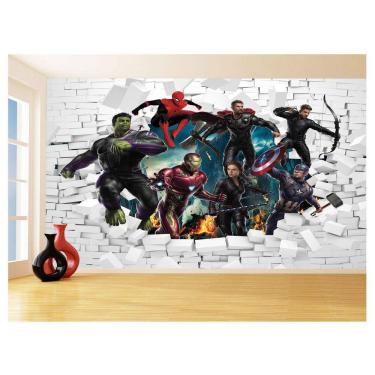 Imagem de Papel De Parede 3D Vingadores Entrando Quarto 3,5M Nhma114