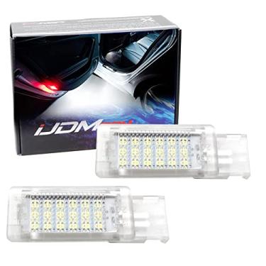 Imagem de iJDMTOY Porta-luvas de LED branco xenon ou luzes para os pés sob a porta compatível com Porsche Boxster Cayman 911 Cayenne, alimentado por luzes LED 3W 18-SMD, substitui lâmpadas incandescentes OEM