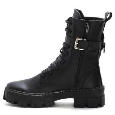 Imagem de Bota Feminina Coturno Tratorado Plataforma Quentinho Com Bolsinha Moda Inverno Salto Baixo Conforto-Feminino
