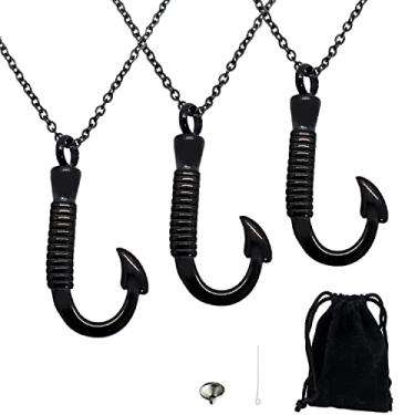 Imagem de Colar de urna de cremação, anzol, cinzas, lembrança de aço inoxidável, joia memorial, Aço inoxidável, Sem Pedra Preciosa