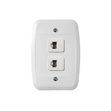 Imagem de Tomada Embutir Telefone C/ Conector Rj11 Branco 40147 - Pezzi