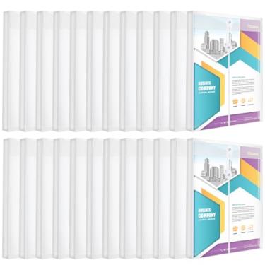 Imagem de Pacote com 24 envelopes de plástico transparente com fecho de corda, tamanho carta A4/EUA, pastas de arquivo reutilizáveis de poliéster com expansão de 3,5 cm, organizador de documentos em papel para
