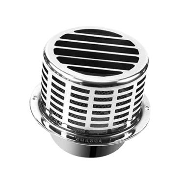 Imagem de WeiLaiKeQi Exaustor de ventilação de ar em aço inoxidável, grelha de exaustão, tampa de ventilação de parede para ventiladores de cozinha, 4 polegadas