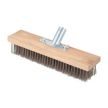 Imagem de Generic Escova de chão escova de fio escova de limpeza áspera deck esfrega cabeça da escova vassoura para passos pátio cimento piso concreto banheiro, 30cm