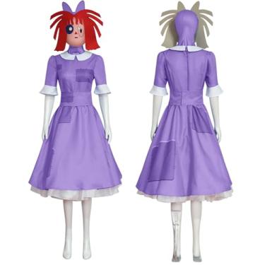 Imagem de Cheayog Anime incrível vestido de circo digital engraçado fantasia pomni macacão Ragatha body máscara uniforme de Halloween