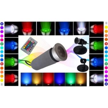 Imagem de Lanterna Cromoterapia Profissional 16 Cores Cabo 3 M + Base de Apoio -