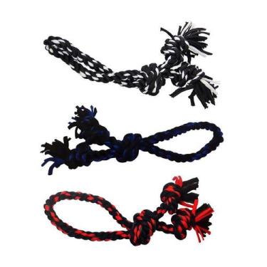 Imagem de Brinquedo Napi Mordedor Corda Três Nós para Cães - Cores Sortidas