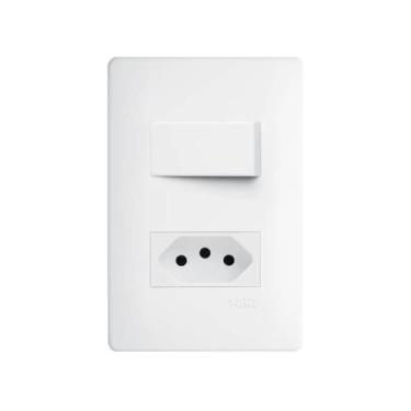 Imagem de 1 Interruptor Simples 16A/250V~ e 1 Tomada 2P+T 20A/250V~ Distanciados