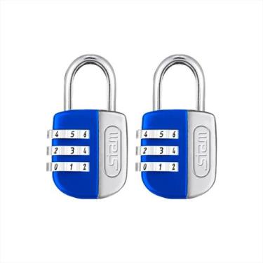 Imagem de 2un Cadeado 25mm Segredo Malas Mochila Armário Viagem Stam, Azul