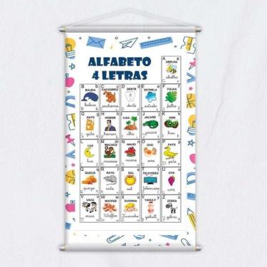Imagem de Banner Didático Escolar Alfabeto 4 Letras 120X65Cm - Plimshop