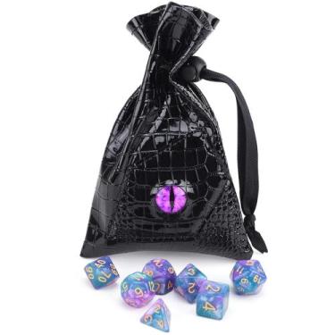 Imagem de Bolsa Saquinho Porta Dados Olho De Dragão Roxo Para Rpg - Things Nerd
