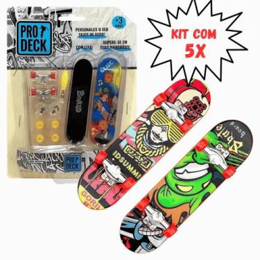Imagem de 5 Kit c/ Skate de Dedo Prodeck Estampa Sortida e Acessórios - Multikid